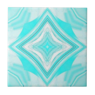 Aquamarine vit romb geometrisk form kakelplatta
