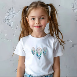 Aquamarine Watercolor Dreamcatcher Baby Shower T Shirt