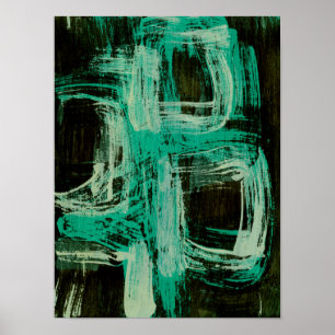 Aquamarine Windows I Poster