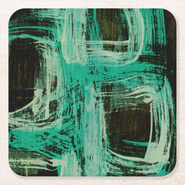 Aquamarine Windows I Underlägg Papper Kvadrat (Framsidan)