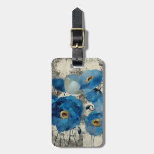 Aquamarineblommigt Bagagebricka