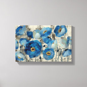 Aquamarineblommigt Canvastryck