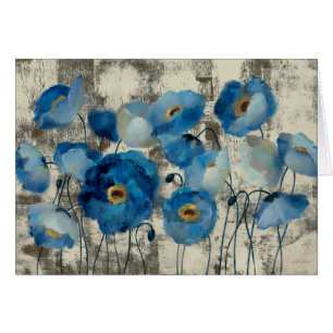Aquamarineblommigt Hälsningskort