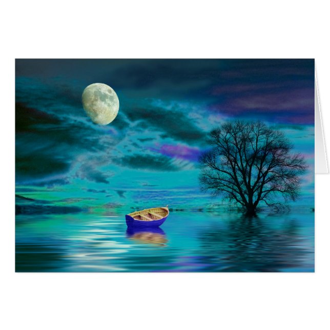 Aquamarinedröm Hälsningskort (Framsidan Horizontal)