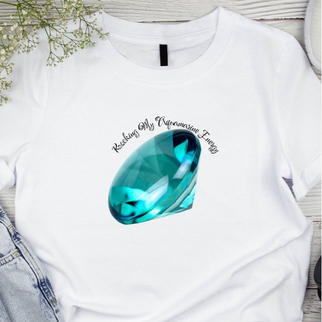 Aquamarininspirerad födelsemånad t shirt (Skapare uppladdad)