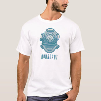 Aquanautdykning sätta en klocka på hjälmen tee shirt