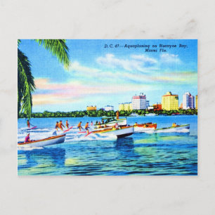 Aquaplaning on Biscayne Bay, Miami, Florida Vykort