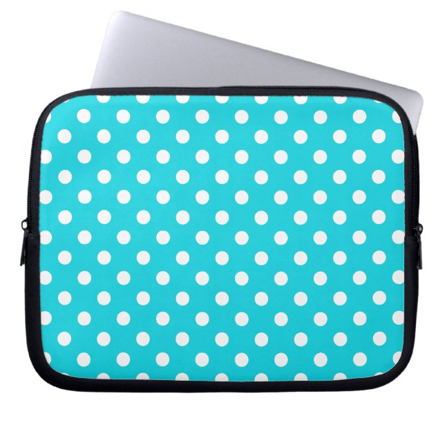Aquapolkaen pricker mönster laptop sleeve (Framsidan)