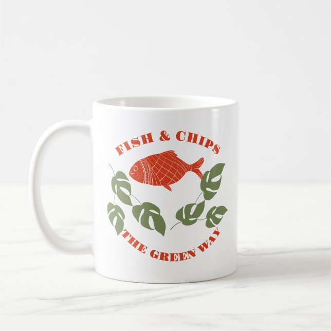 Aquaponics Fish & Chip på Grönten Kaffemugg (Vänster)