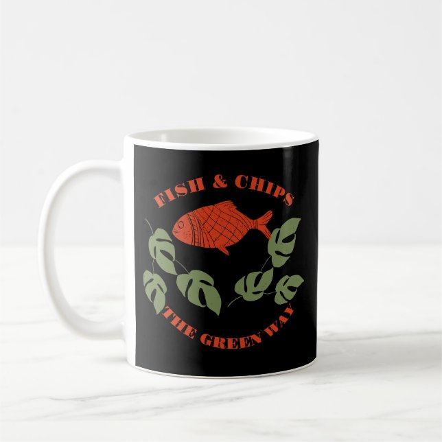 Aquaponics Fish & Chip på Grönten Kaffemugg (Vänster)