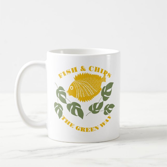 Aquaponics Fish & Chip på Grönten Kaffemugg (Vänster)