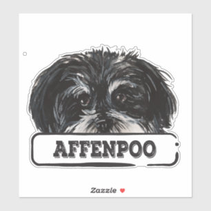 Aquarell Affenpoo Klistermärken