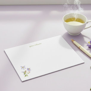 Aquarell Akvileja med Kolibri Personlig Post-it Block