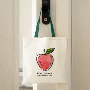 Aquarell Äpple Personlig Lärare Tygkasse
