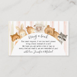 Aquarell Berömda Skogsbarn Djur Ta Med En Bok Tilläggskort