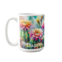 Aquarell Blommande Sukkulent Kaktus Personlig