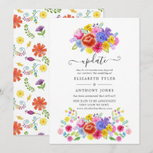 Aquarell Blommig Mexikansk Fiesta Bröllopsuppdater