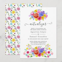 Aquarell Blommig Spansk Fiesta Bröllopsuppdatering