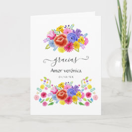 Aquarell Blommig Spansk Fiesta Quinceañera Foto Tack Kort