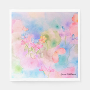 Aquarell blommor pappers servett. pappersservett