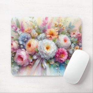 Aquarell Blommor Rosor Målning Konst Mall Musmatta