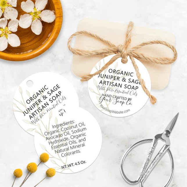 Aquarell Botanisk 🌿 Moderna Tvättsåpshängare Gåvor Etiketter (Watercolor Botanical 🌿 Modern Soap Hang Tags
)
