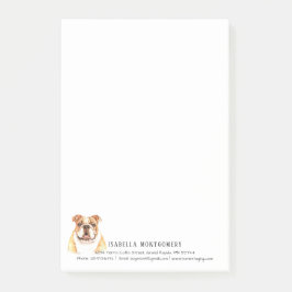 Aquarell Bulldog Personliga Post-It-Noteringar Post-it Block