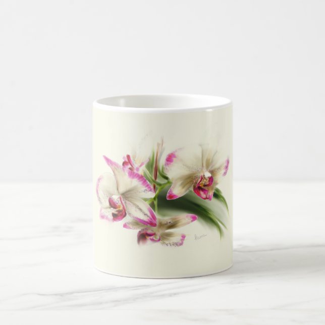 Aquarell einer Orchidee, Phalaenopsis - Kaffemugg (Center)