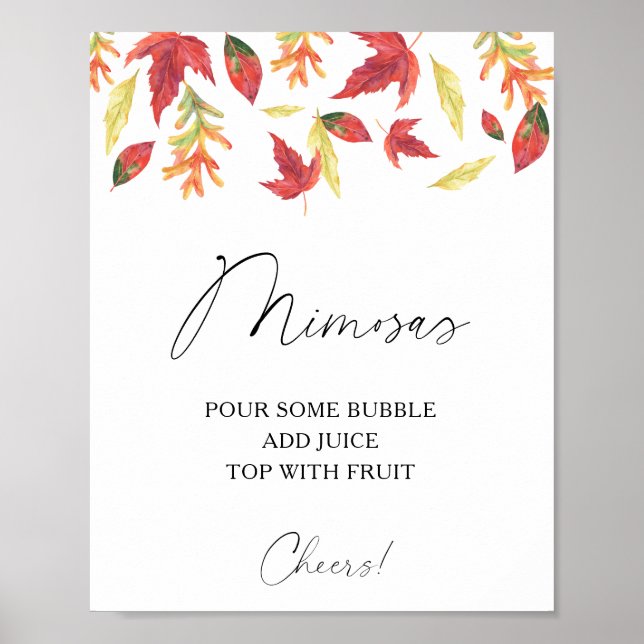 Aquarell fallande blad - mimosas poster (Framsidan)