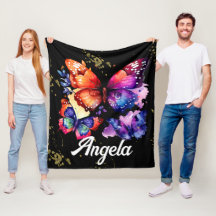 Aquarell Fjärilar Färgglada Falskt Guld Namn