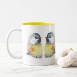 Aquarell Kohlmeise Två-Tonad Mugg