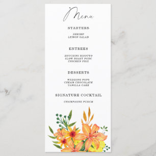 Aquarell liljor elegant blomster minimalistisk men meny