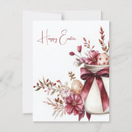 Aquarell Oster Postkarte mit Ostereiern und Blumen Vykort