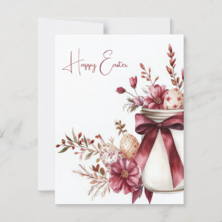 Aquarell Oster Postkarte mit Ostereiern und Blumen Vykort