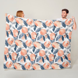 Aquarell Pfirsich Pattern Design Fleecefilt