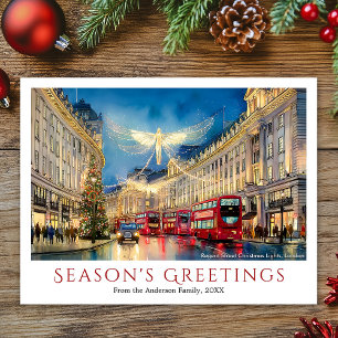 Aquarell Regent Street julbelysning London Helg Vykort