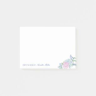Aquarell Sukkulenter Blommig Personlig Post-it Not Block