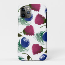 Aquarellblommor Blå Burgunder Grönska Målarbok