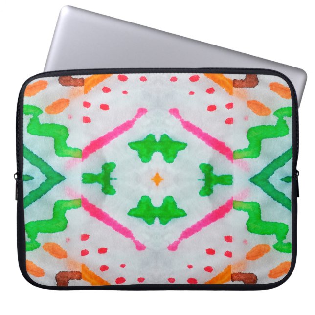 Aquarelle Boho Decor. Boho Blue Pillow. Aquarelle  Laptop Fodral (Framsidan)