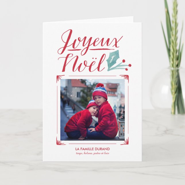 Aquarelle & Calligraphie | Joyeux Noël Helgkort (Framsida)