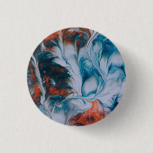 Aquarelle fluide indigo bleu orange corail