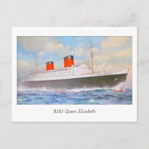 Aquarelle RMS drottElizabeth Vykort