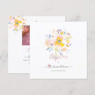 Aquarelle Ro de Jardin Faire-part de Baptême Inbjudningar