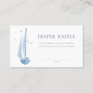 Aquarelle Sailboat Shower Ahoy Boy's Diaper Visitkort