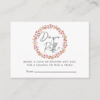 Aquarelle Vild Flower Baby Shower Raffle
