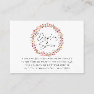 Aquarelle Vild Flower Baby Shower Visning Shower Tilläggskort