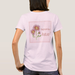Aquarellkonst Aster Blomma September Födelsedag T Shirt