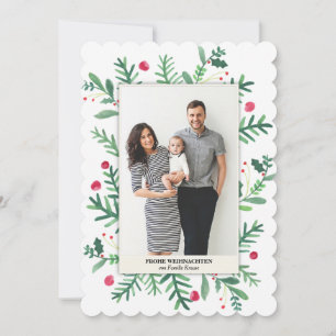Aquarellmalerei   Frohe Weihnachten Julkort