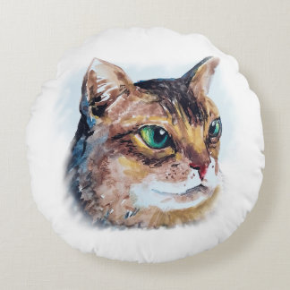Aquarellporträt einer Katze  Rund Kudde