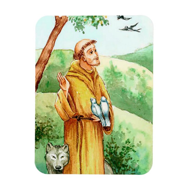 Aquarellzeichnung des Heivisar Franziskus Magnet (Vertikal)